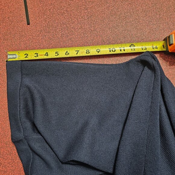 St. John Navy Santana Knit Wide-Leg Pants 8 Pull On Elastic Waist Quiet Luxury - Picture 8 of 10